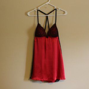 NWT Linea Donatella Satin Lace Babydoll Set